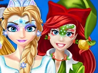 クリスマスフェイスペインティング無料ゲーム - 子供向けおしゃれ遊び